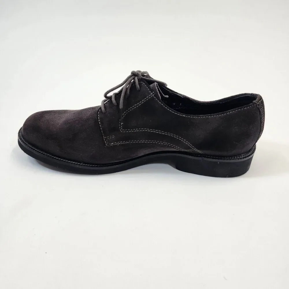 Bostonian Mens 10M Brown Suede Plain Toe Derby Shoes Leather Casual Dress Oxford